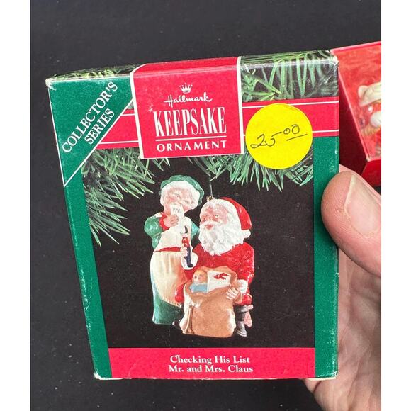 Hallmark Christmas Ornament Checking His List Mr. And Mrs. Santa Claus 1991 -S1C - Picture 2 of 5